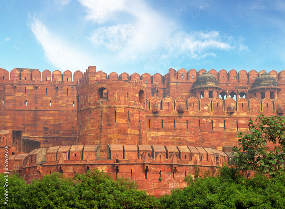 red fort wall in Agra