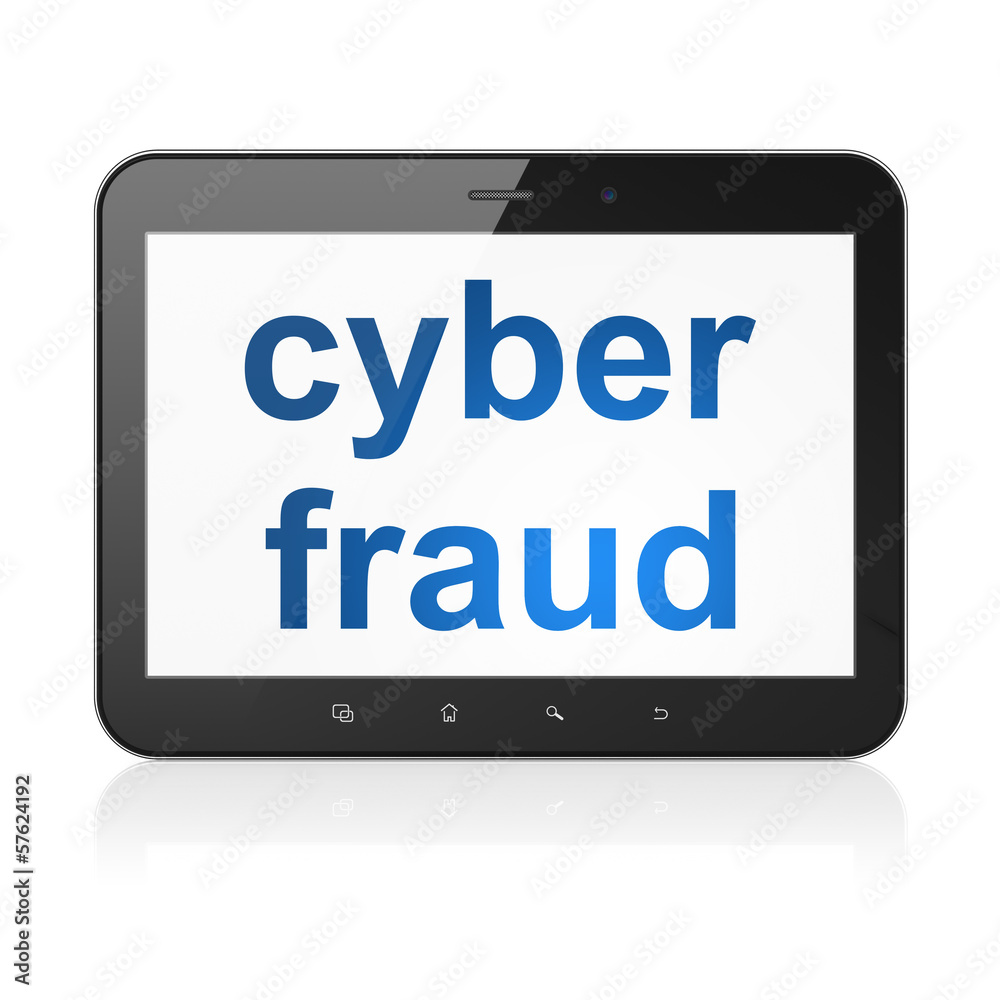Security concept: Cyber Fraud on tablet pc computer Security concept: Cyber Fraud on tablet pc computer
