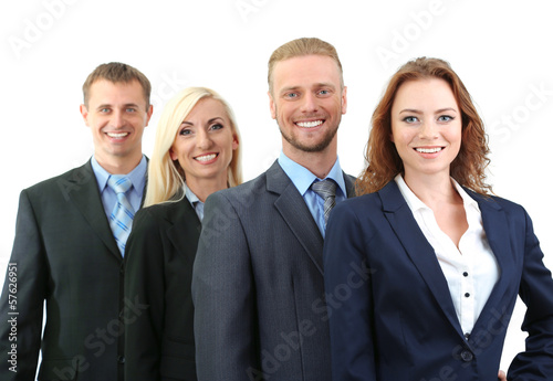Group of business people isolated on white