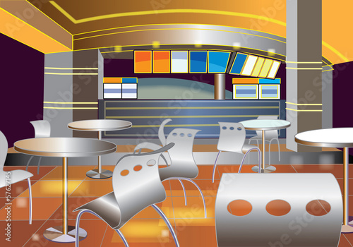Interior of a modern bar (vector illustration)