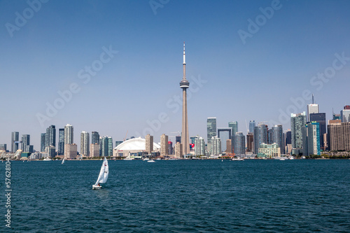 Photography Toronto Skyline Under a Clear Blue Sky