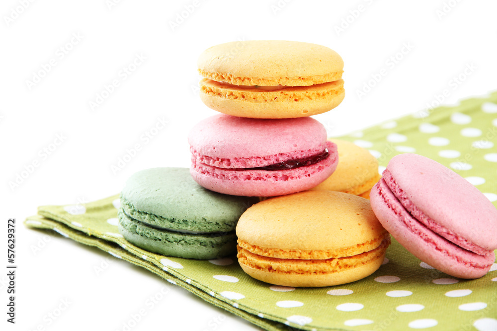 Gentle macaroons isolated on white Gentle macaroons isolated on white