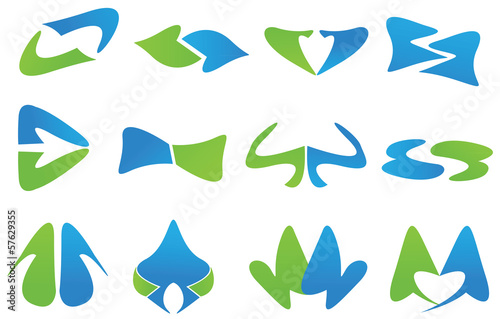 logo graphic elements blue green
