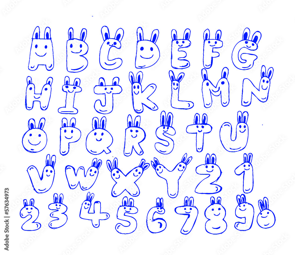 Design of line Font Sketch Hand drawing vector letters Design of line Font Sketch Hand drawing vector letters