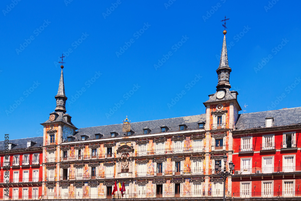  Picturesque houses at Plaza Mayor.  Madrid