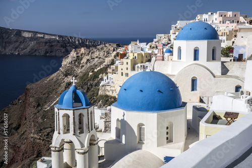 Blue and white church of Oia village, Santorini