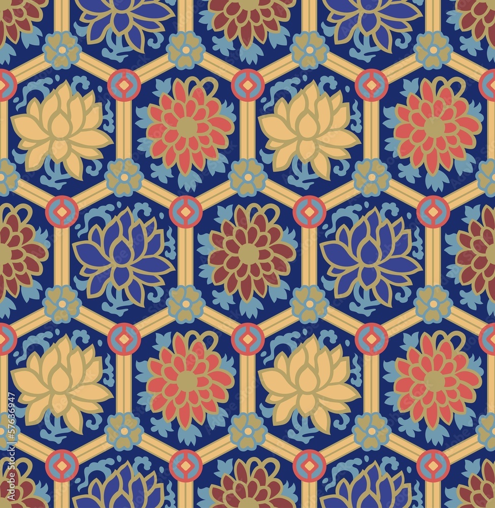 seamless chinese style floral pattern