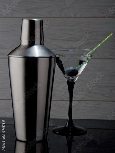 Martini cocktail and Shaker