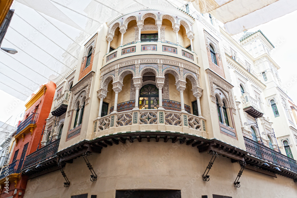 Traditional architecture of Seville, Andalusia, Spain