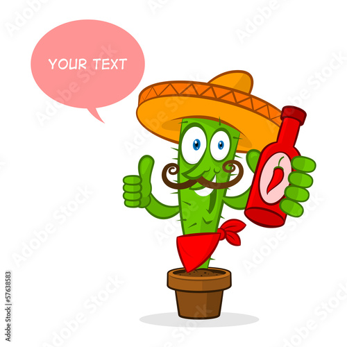 Cactus holds hot sauce