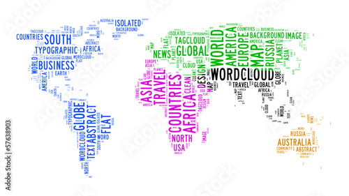 world map text cloud