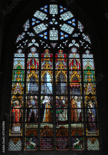 Stained glass window in Brussels's Cathedral