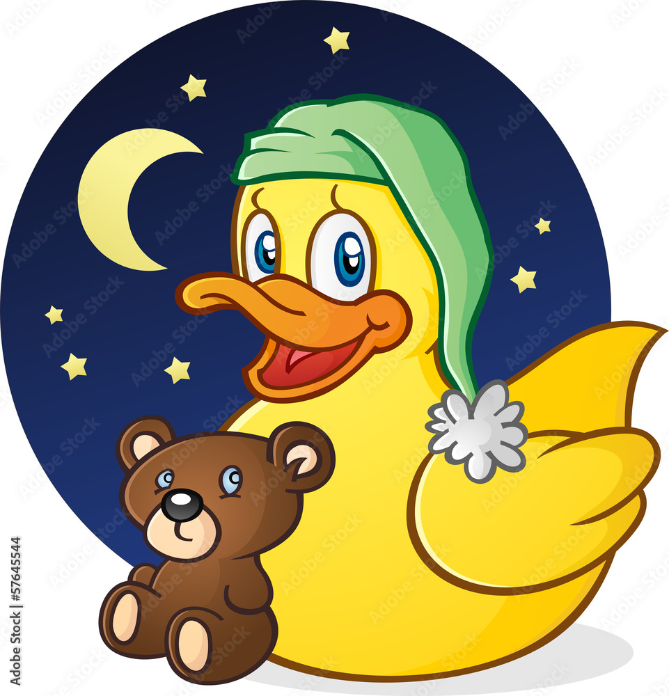 Rubber Duck Nap Time Cartoon Character