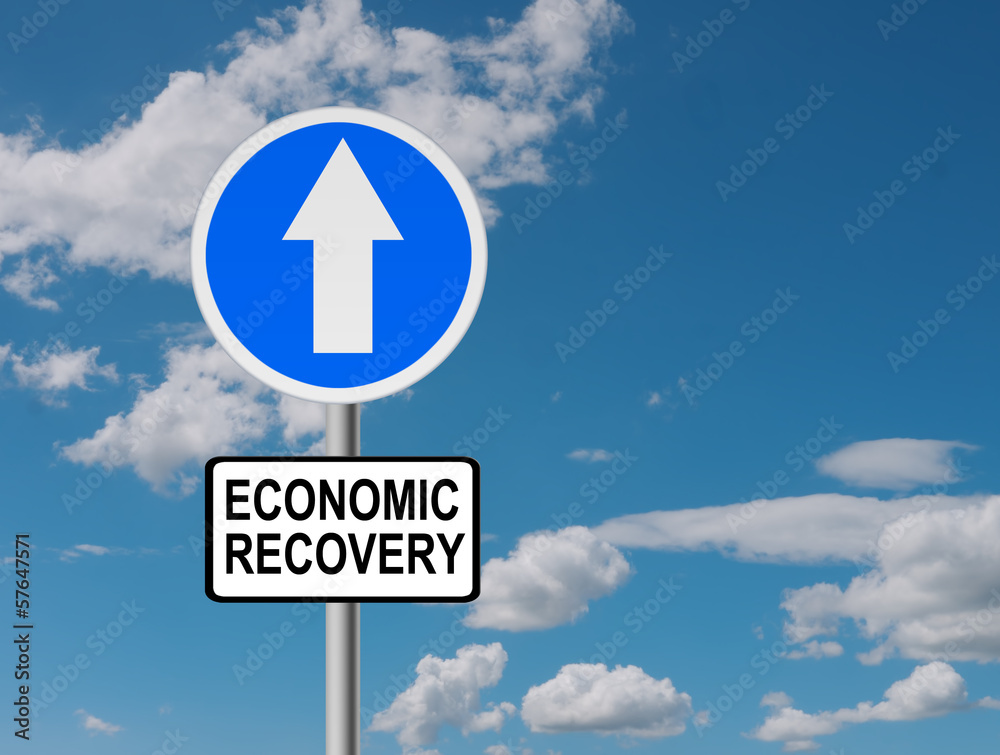 Road to economic recovery - business financial concept Road to economic recovery - business financial concept