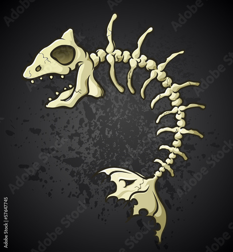 Fish Bones Skeleton Cartoon Character
