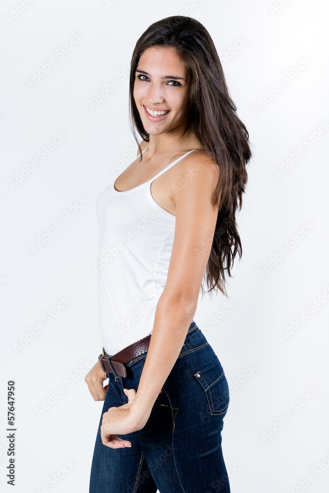 Young happy woman looking at camera Young happy woman looking at camera