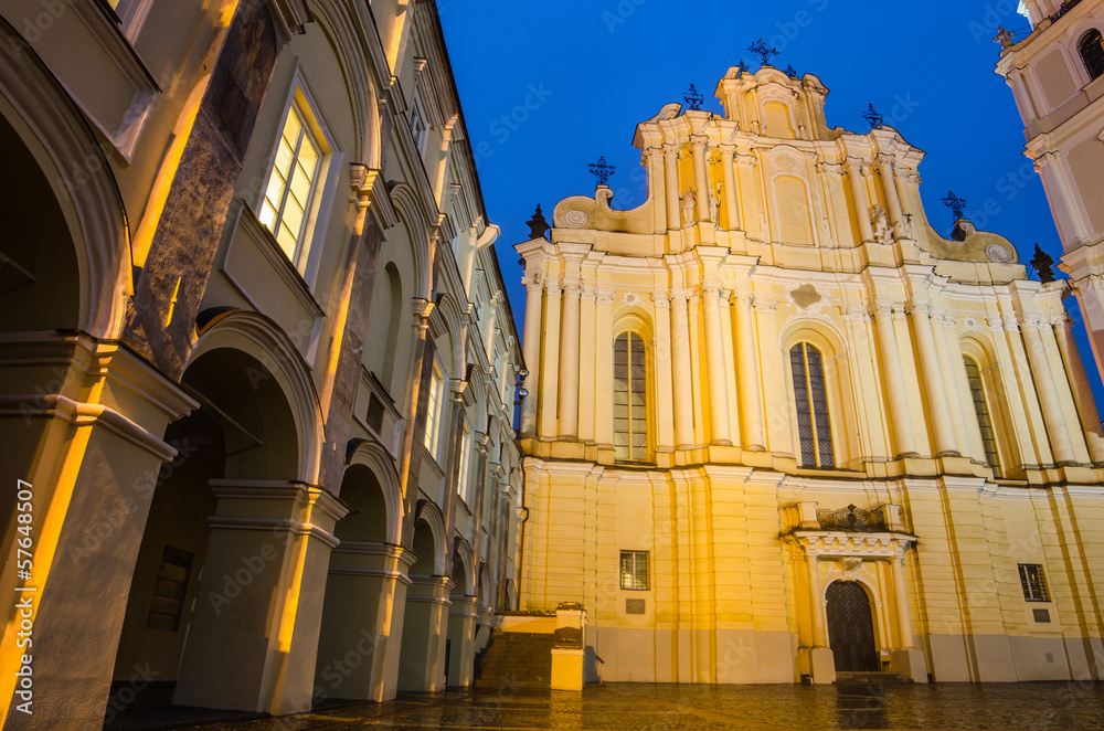 Naklejka premium Sts. Johns’ Church in Vilnius after rain