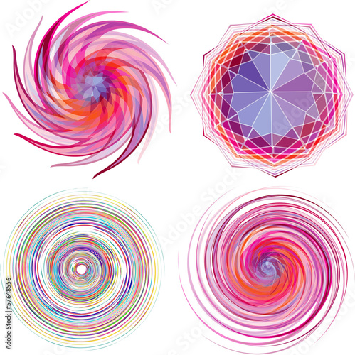 Set of four color spiral vector.