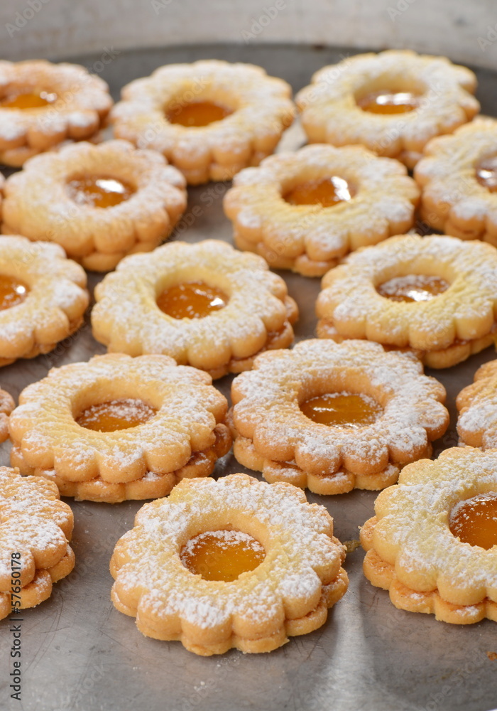 Macro shot of delicious jam cookies-Linzers Macro shot of delicious jam cookies-Linzers