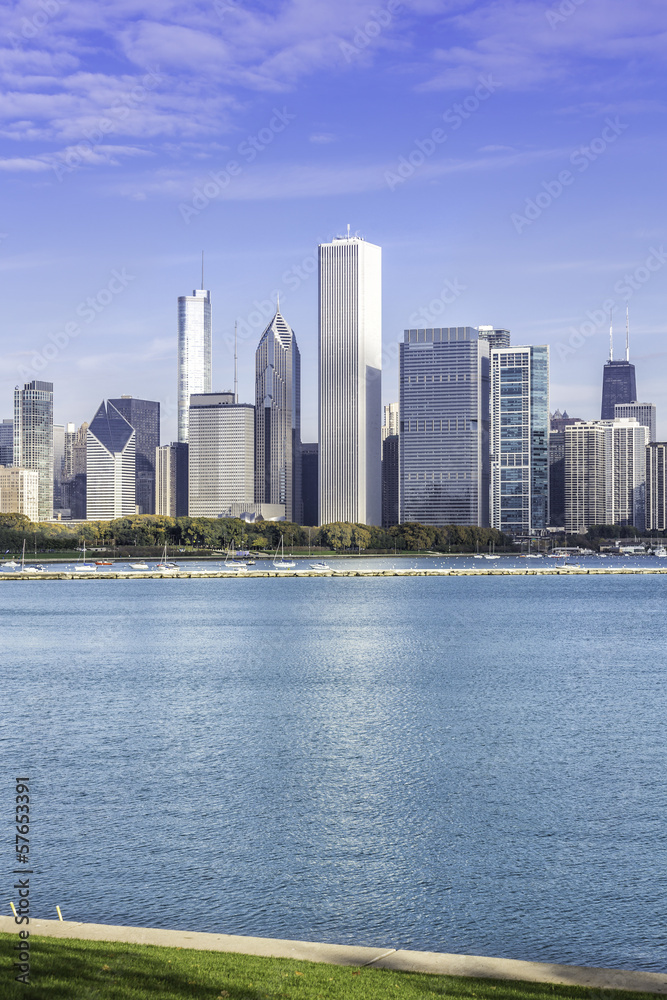 Fototapeta premium Chicago downtown in fall scenery