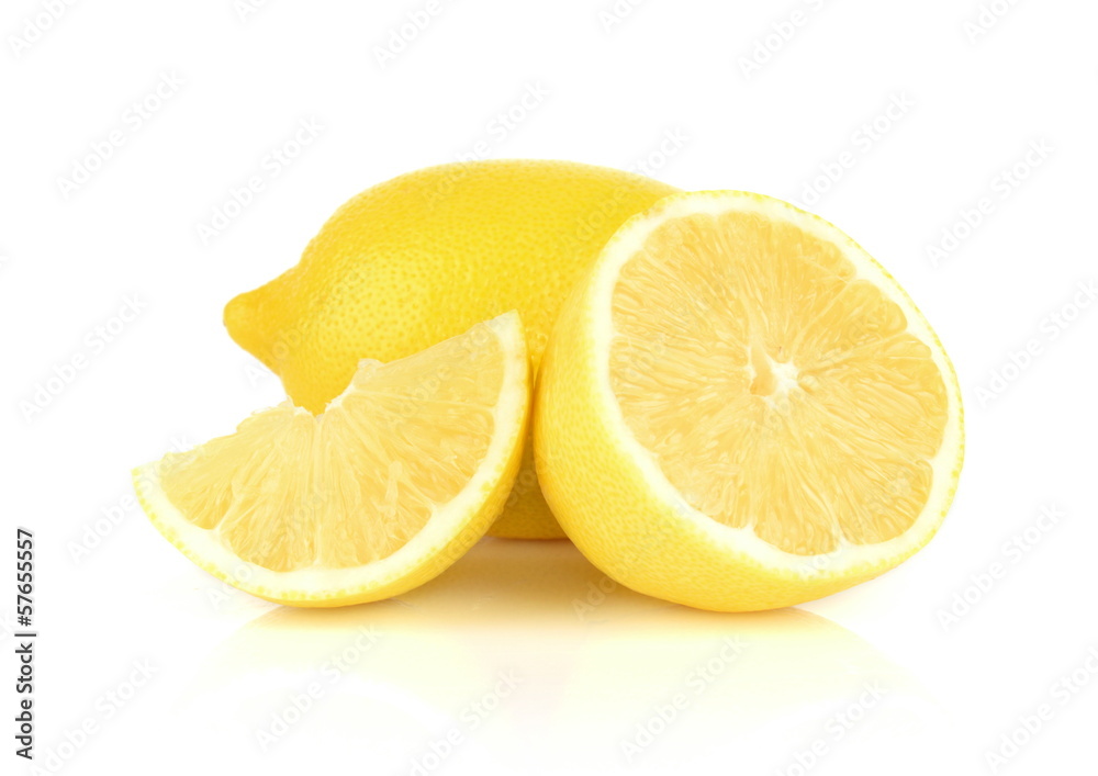 Arrangement of lemons isolated on white