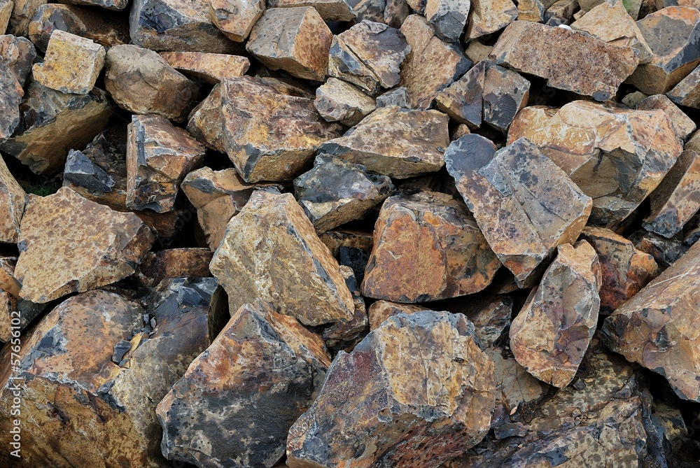 Background as a pile of burned stones