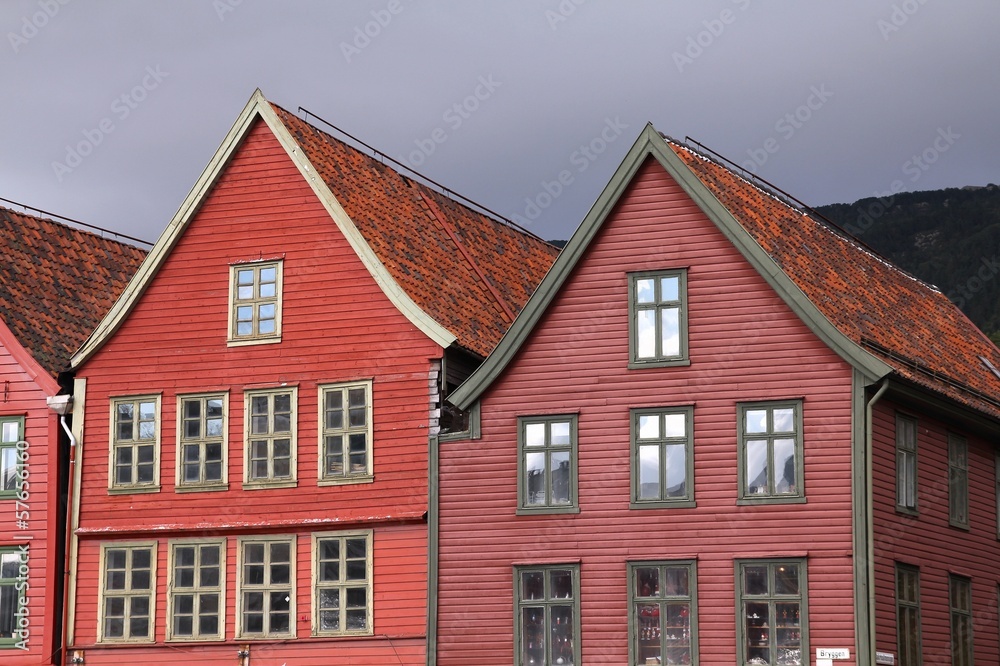 Bergen, Norway - famous Bryggen street