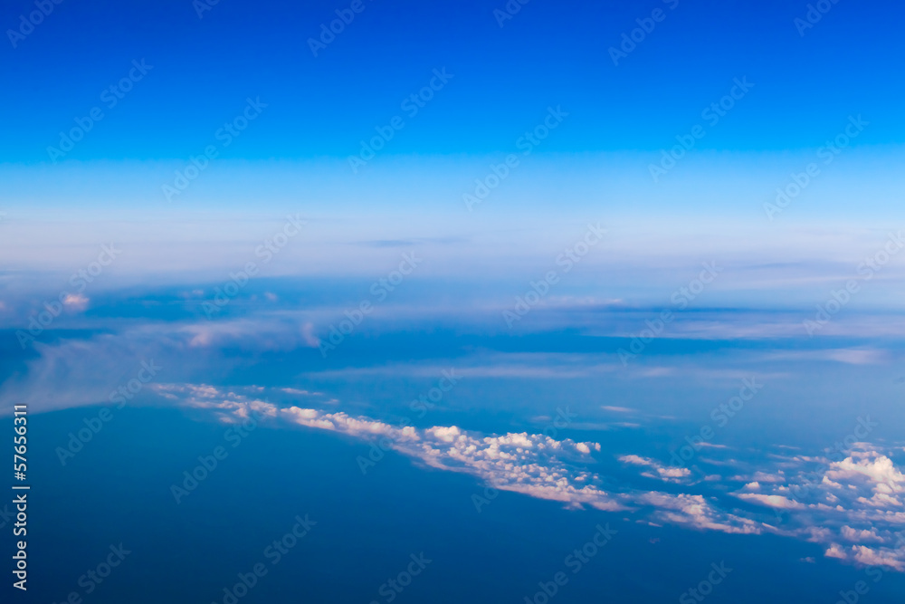 clouds. view from the window of an airplane. Sky and clouds. Pla