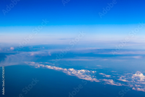 clouds. view from the window of an airplane. Sky and clouds. Pla