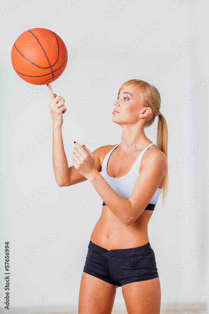 woman spinning ball