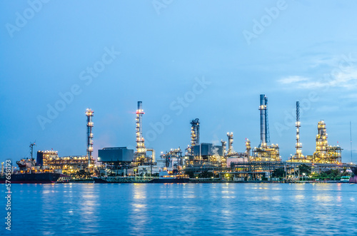 River and oil refinery factory