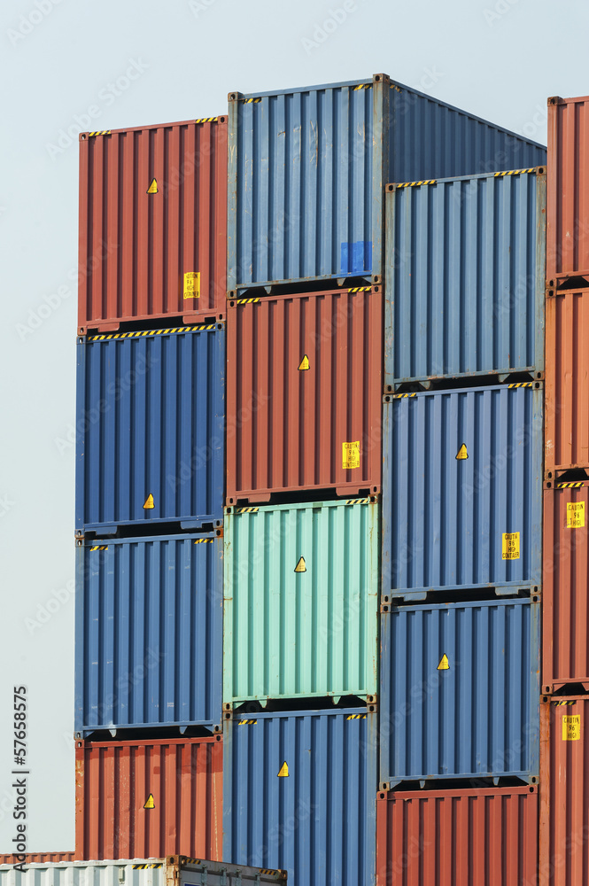 Stack of Colorful Cargo Containers Stack of Colorful Cargo Containers