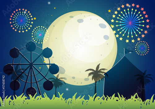 A carnival under the bright fullmoon