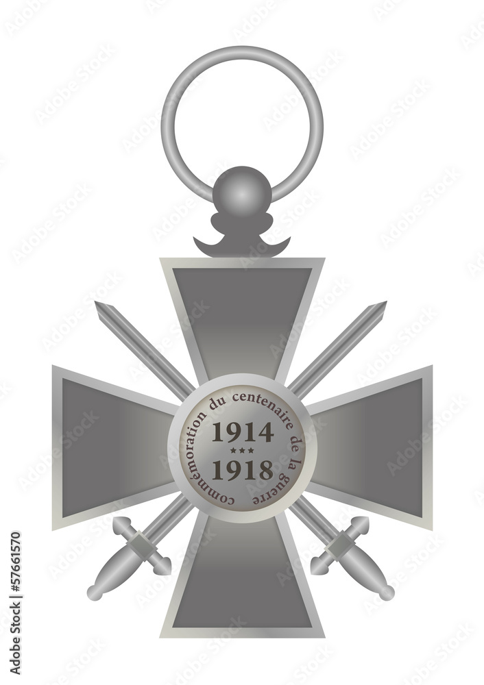 Naklejka premium Croix de guerre - commémoration du centenaire 1914-1918