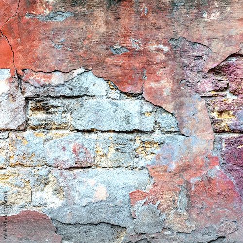 texture or background wall of shabby paint and plaster cracks
