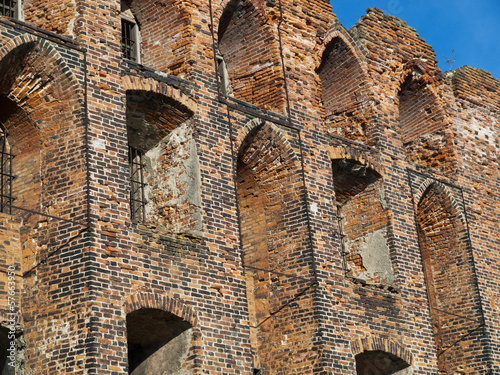wall of the ragnit custle east prussia photo