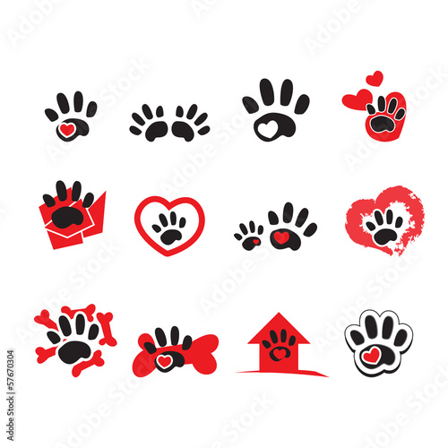 Cat And Dog Icons - Isolated On White Background