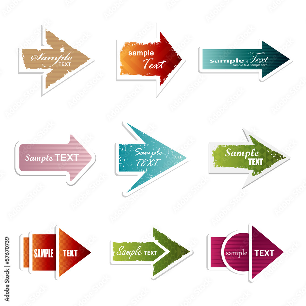 Paper Arrow Set - Isolated On White Background - Vector Paper Arrow Set - Isolated On White Background - Vector