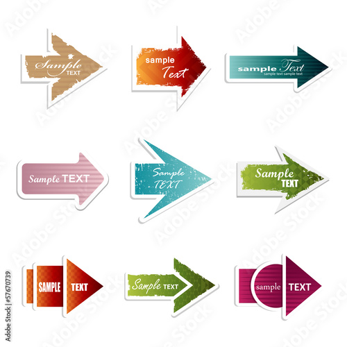 Paper Arrow Set - Isolated On White Background - Vector