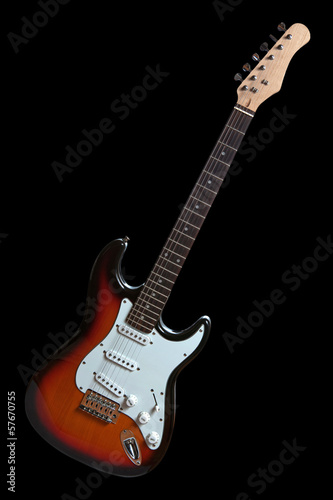 electric guitar isolated on black