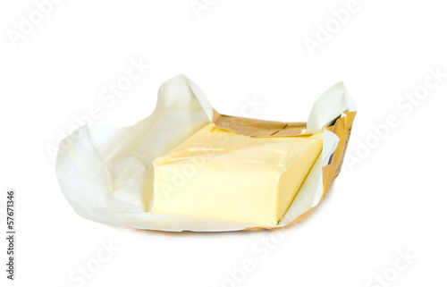 Yellow butter with paper package