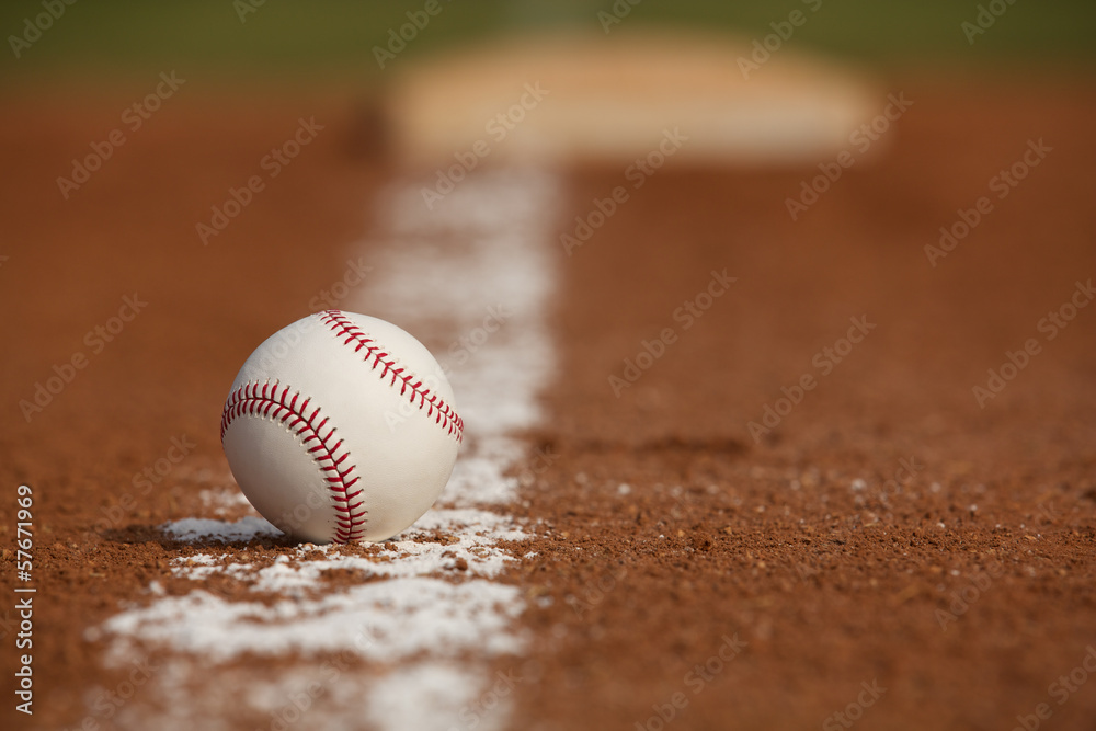 Baseball Close Up in the Infield