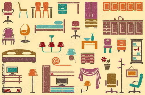 Seamless background on a furniture theme