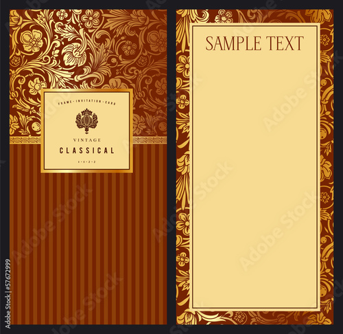Set of vintage vector vertical invitation