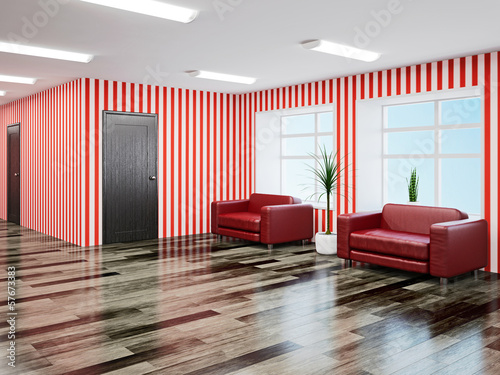The hall with armchairs