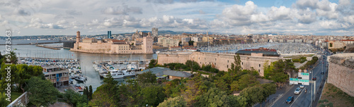 Panoramic view of Marseille ald city port vieux and fort saint j © Pablo Debat