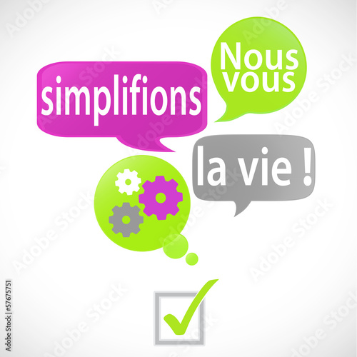 bulles vert fuchsia :  nous vous simplifions la vie (français)