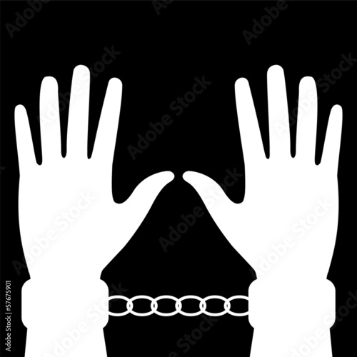 silhouette of hands in handcuffs