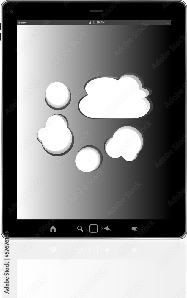 Cloud-computing connection on the digital tablet pc Cloud-computing connection on the digital tablet pc