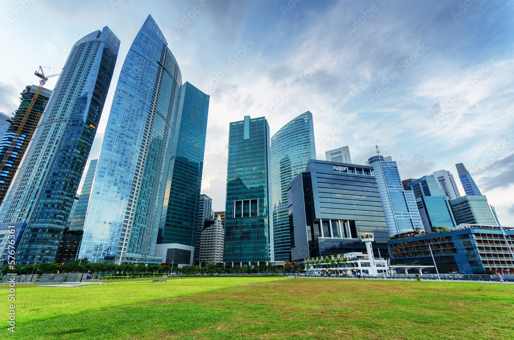 Skyscrapers in financial district of Singapore